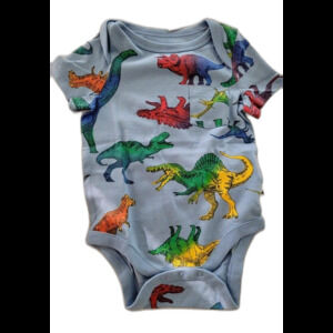 Baby Gap Unisex Blue Dinosaur Graphic One Piece SS Bodysuit 6-12 mos New
